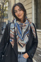 Double Sided Honeycomb Cashmere Winter Scarf Shawl 100X100 cm - 2