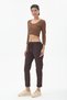Women's Brown Italian-Style Drawstring Waist Stretch Fabric Straight-Leg Pants, Sizes 38–44 - 3