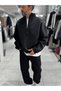 Black Half-Zip Panda Print Sweatshirt HM- - 3