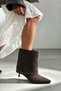Rocio Bitter Coffee Nubuck with Metal Accents, Loose Fit Women's Ankle Boots - 2