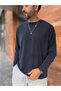 Navy Blue Washed Modal Fabric Sweatshirt MRK-2863