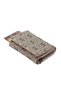 Women's Monogram Patterned Shoulder Bag and Clutch Bag with Gold Accents, Beige, and Card Holder Wallet - 6