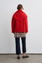 Short-Sleeved Melton Blazer, Red - 4