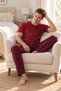 100% Cotton Round-Neck Long-Sleeve Men’s Pajama Set 082 - 2