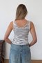 Women's Bike Neckline Tank Top with Straps and Snap Details, Navy Blue - 25558 - 5