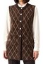 Crew Neck Tunic-Style Knit Soft Cardigan / Brown - 4