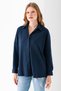 Women's Long-Sleeve Regular-Fit Jacquard Shirt, Navy Blue - 25Y 10039 - 4