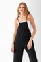 Women's Loose-Fit Strapless Aerobin Fabric Jumpsuit, Black - 7019 - 3