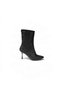 Women's Black Stone-Embellished Pointed Toe Boots, 22 cm, Ankle-Length, 9 cm Heel, Stiletto Heel, Back Zip-Up Boots, Fashion Boots - 3