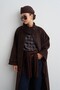 Long, Mock Neck Cashmere Melton Coat, Brown - 4