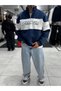 Navy Blue Half-Zip Athletic Sweatshirt PM-106 - 3