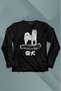 Black Akita, Japanese Dog, Shiba Inu, Samurai, Japanese-Printed Crepe Long-Sleeve T-Shirt