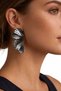 Women's Lacquer Coated Butterfly Wing Appearance Studded Model Earrings