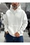 White Basic Oversized Hooded Sweatshirt PM-101