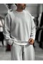 Light Gray Knit Basic Sweatshirt HM- - 5