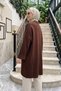 Cardigan with Stone-Embellished Sleeve Details and Button Details 260912 Dark Brown - 3