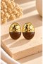 Women's Gold Brown Oval Earrings – Textured Design, Modern and Vintage Design, Stylish Earrings