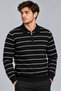 Men’s Polo Collar Zipper Knit Sweater – Long-Sleeve Winter Casual Sweater – White, Black, Burgundy, Brown - 3