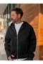 Black Front-Pocketed Zipper Sweatshirt RES-5028