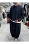 Navy Blue Knit Basic Sweatshirt HM- - 6