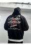 Black Humble Embroidered Hooded Sweatshirt TW-7070