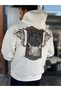 White Back-Printed Hooded Sweatshirt with Clock Design SW-5254 - 3
