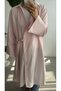 SIDE-TIE POPLIN KIMONO - PINK - 4