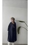 LONG COAT WITH A ZIPPER - NAVY BLUE - 2