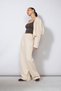 ECRU PANT WITH ELASTIC WAISTBAND, Soft-Textured FABRIC, AND POCKETS - 2