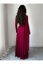 Rochie maxi, vișiniu - 2