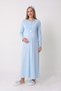 Women's Robe with Bow Detail, Lace Trim, and Buttoning for Maternity and Postpartum Use (2-Piece Set) - 2