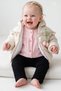 Girl's 3-Piece Outfit Set: Jacket with Tulip Detail, Hooded Jacket, Muslin Shirt, and Black Jeans—Festive Outfit Set for 6–24 Months - 7