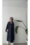 LONG COAT WITH HOOD - NAVY BLUE - 2