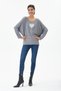 Women's Gray Italian-Patterned Sequin Knit Sweater, Sizes 40–46 - 5