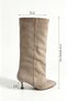 Bonitta Beige Suede Loose Fit Women's Mini-Heel Boots - 4
