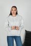 Women's Oversized Hooded Sweatshirt with Stone Embellishments and Star Print - 5