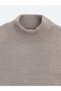 Mink Half Turtleneck Plain Knit Wool Blended Sweater Sweater - 2
