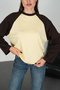 Women's Long-Sleeved Crew-Neck Paneled Casual Sweatshirt with Ribbing - 3