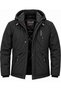 Outdoor hooded water and windproof quilted fleece-lined fiber-padded softshell jacket 7821