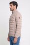 Men Regular Fit Long Sleeve Puffer Quilted Jacket, Beige - 3