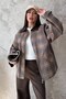 Mustard Collar Garnished Plaid Jacket