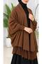 Women's Fringed-Sleeves, Ribbed-Cuffs, Loose-Fit Knit Chic Poncho, Standard Size - 5