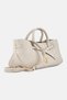 Women Brand Logo Hand Bag, Light Grey - 3