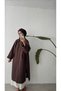 LONG COAT WITH ZIPPER - BROWN - 5