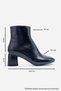 AUBERT Navy Blue Wrinkled Patent Leather Women's Heeled Boots - 5