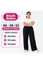 Women's Plus Size Knitted Fabric High-Waisted Pants - 3