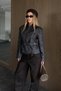 Black Patterned Belted Jacket - 2653 - 5
