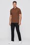 Men Regular Fit Brand Logo Short Sleeve Polo Shirt, Brown - 2