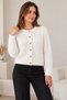Women's Cardigan with Beard-Style Knit and Detailed Buttons - 3
