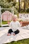 Girl's 3-Piece Outfit Set: Jacket with Tulip Detail, Hooded Jacket, Muslin Shirt, and Black Jeans—Festive Outfit Set for 6–24 Months - 2